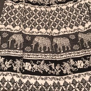 Long black & white skirt